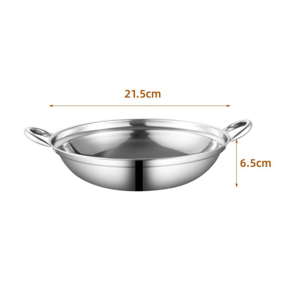 กระทะเล็ก 2 หู สแตนเลส ทำไข่กระทะ กระทะร้อน ขนาด21ซม. ใช้กับเตาได้ทุกประเภท - รูปที่ 4