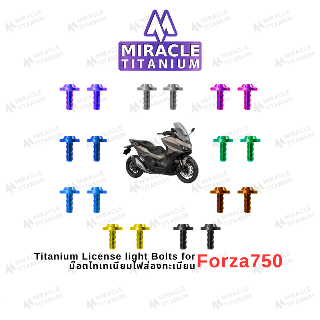 Honda Forza750 Titanium License light Bolts น็อตไทเทเนียมไฟส่องทะเบียน