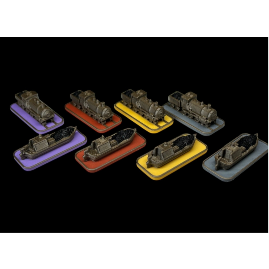 [Plastic] Brass Birmingham / Lancashire Board Game [TH/EN]: Upgraded Tokens - ชุดอัพเกรดโทเค่นรถไฟ/เ