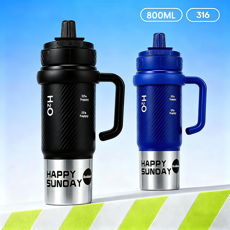 800มล แก้วเก็บความเย็น เคลือบเซรามิค 316 แก้ว สแตนเลส ความจุขนาดใหญ่ แก้วน้ำเก็บ