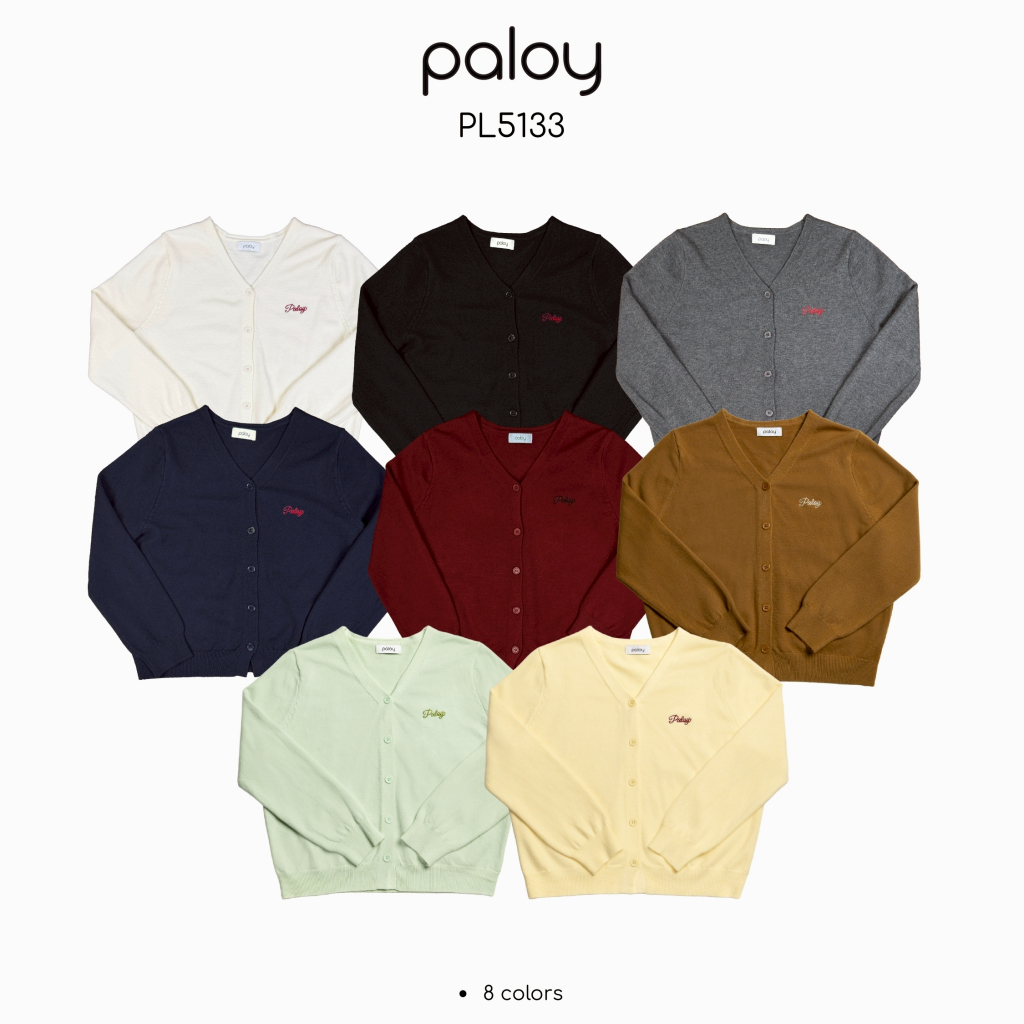 Paloy - PL5133 เสื้อคลุมไหมพรมคาร์ดิแกน สีพื้น