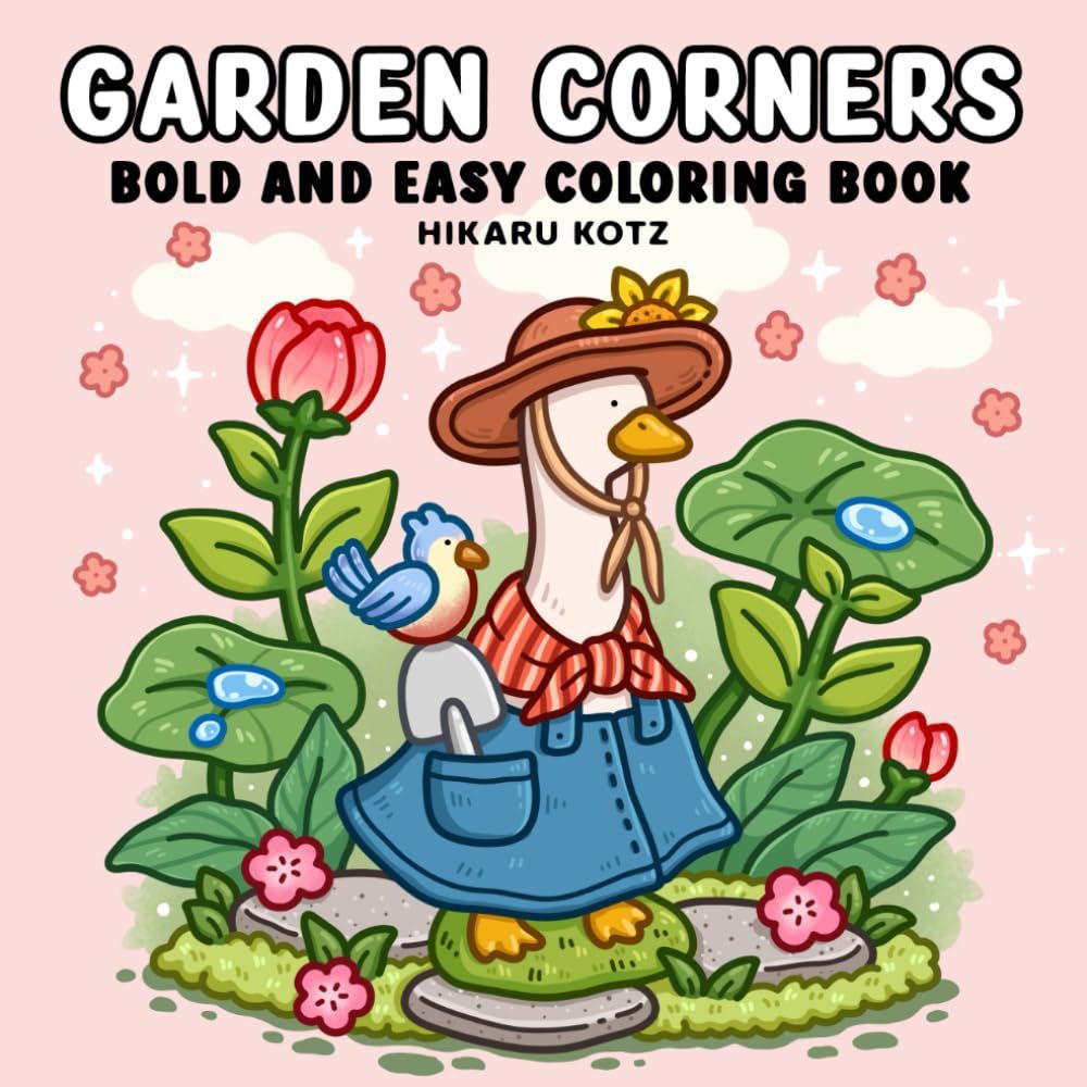 [พร้อมส่ง] NEW!! สมุดภาพระบายสี Garden Corners ภาพน่ารัก ลายเส้นชัด