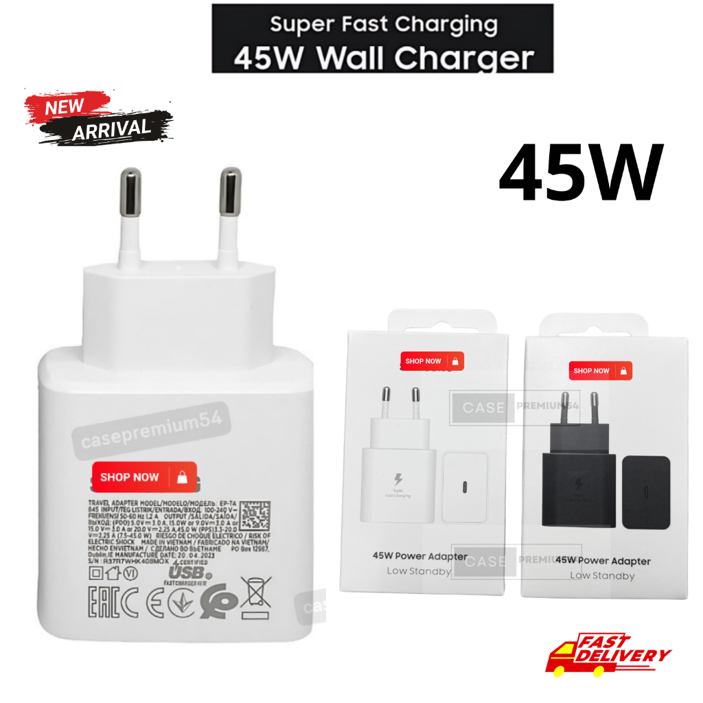 หัวชาร์จ ซัมซุง 45W แท้100% Samsung ชาร์จเร็ว Super Fast Charge 45W Note20 S20 S21 S21ultar TadS7และ