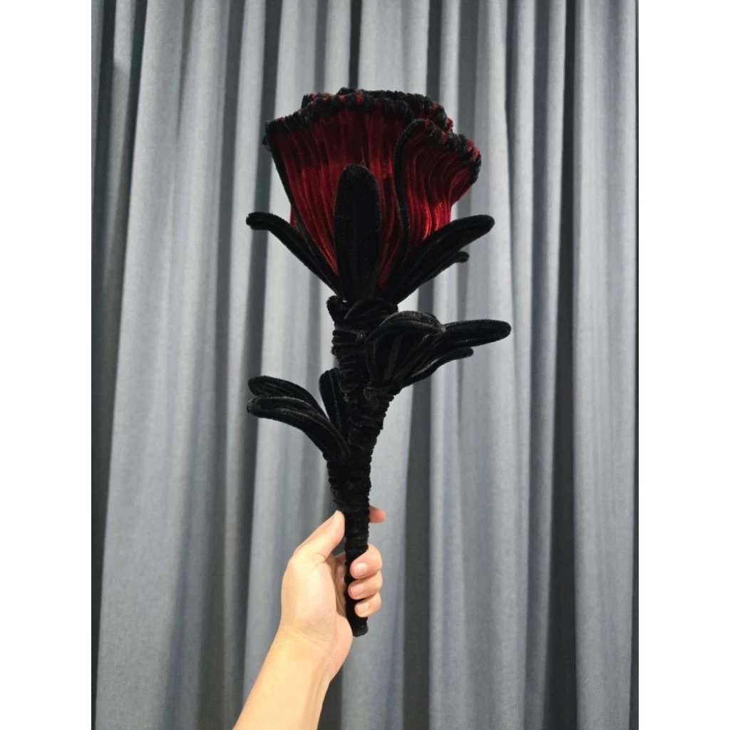ดอกไม้ ดอกกุหลาบ ดอกกุหลาบใหญ่ ลวดกำมะหยี่ ของขวัญ พร้อมส่ง