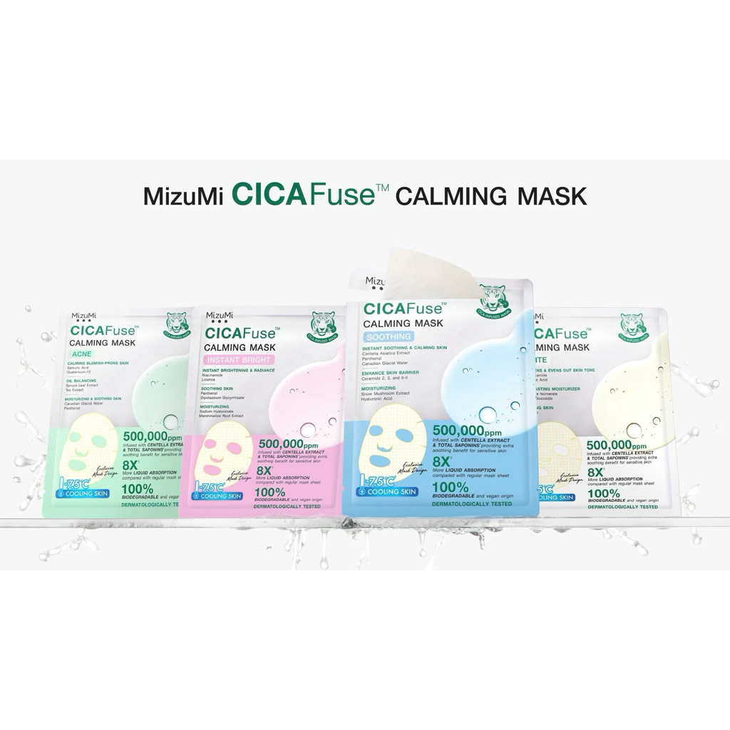 Mizumi ของแท้ 💯%  🏖 ผลิต 2025 exp 2028🏖MizuMi CICAFuse Calming Mask