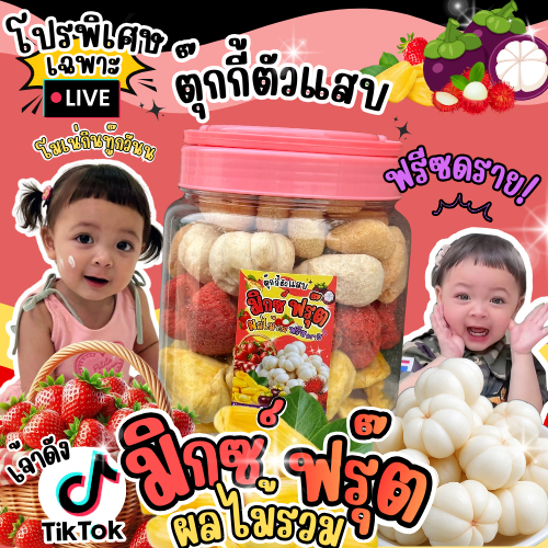 (โปรเฉพาะไลฟ์น้องโมเน่)ถังละ300g. มิ้กฟรุ๊ต ผลไม้รวม4อย่าง มังคุดฟรีซดราย เงาะฟรีซดราย สตอฟรีซดราย ขนุน