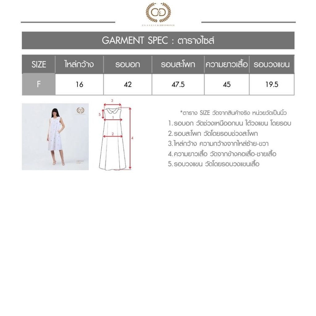C&D White Komohana Dress Short sleeve White เดรส ไวท์ รูปที่ 2