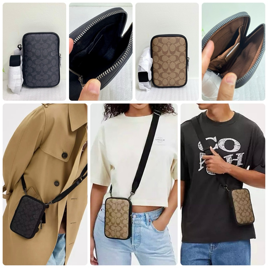 [ของแท้] 🍀พร้อมส่ง Coach Aden Crossbody ใส่โทรศัพท์ กระเป๋าสะพายข้างชาย