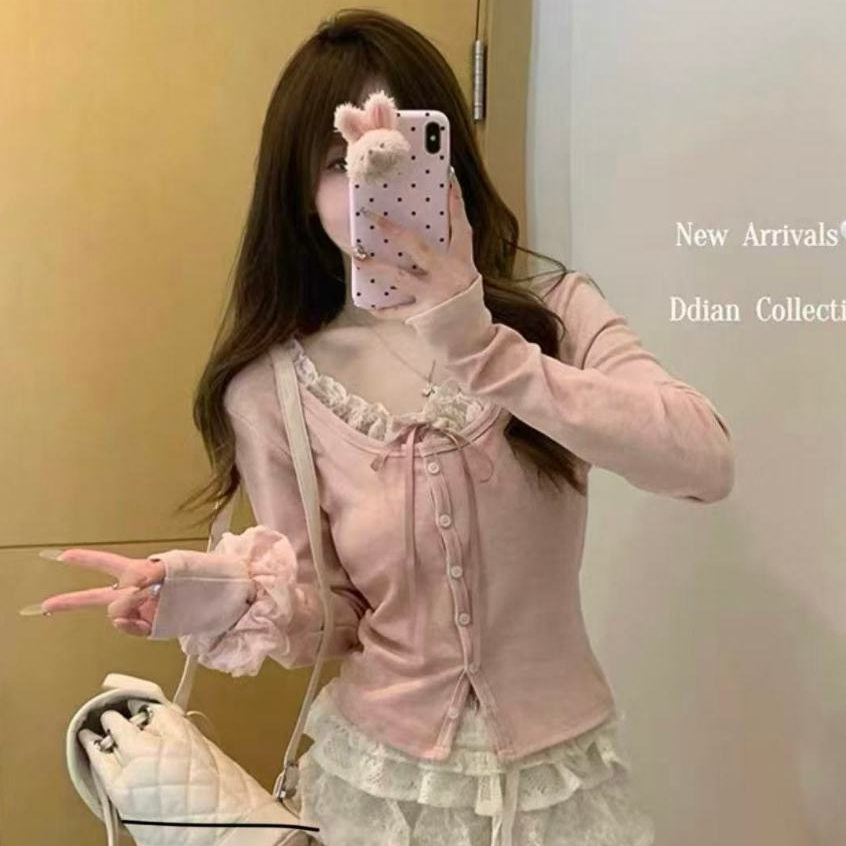คาร์ดิแกนผ้าไหมพรม คาร์ดิแกนผู้หญิงแขนยาว ผ้านิ่มไม่ร้อนสไตล์ชิดๆ แฟชั่นสาวสวย #091