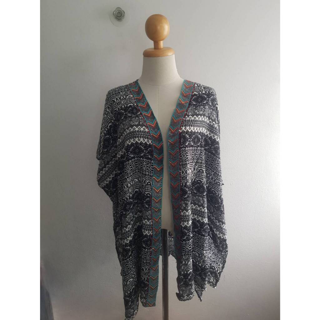 BKL-เสื้อคลุมคอตตอนแต่งแถบ lulumari F/33