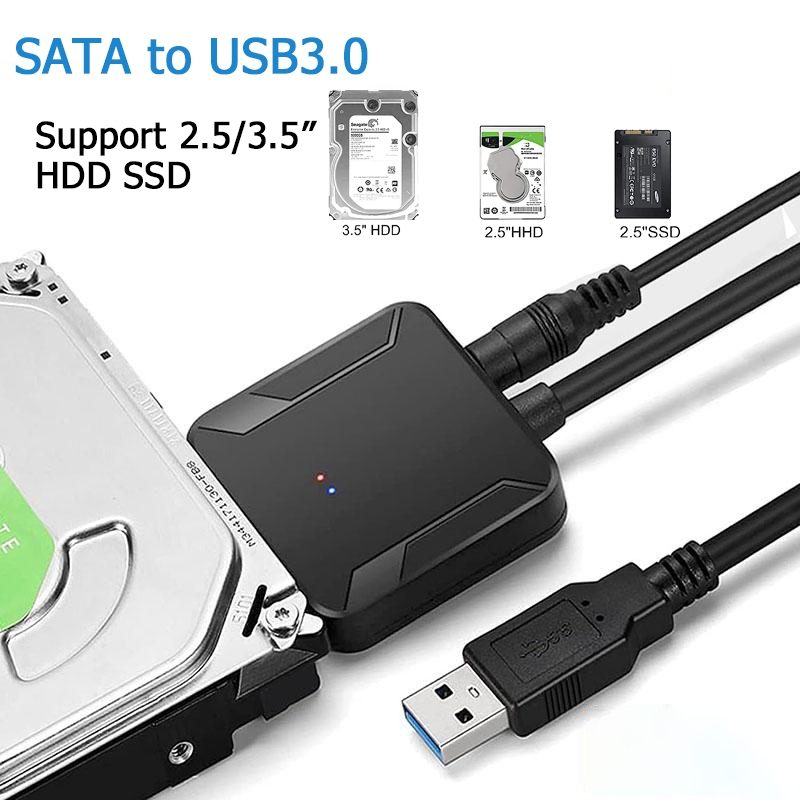 SATA to USB 3.0 Adapter Cable รองรับ UASP ใช้กับ SSD/HDD 2.5/3.5 นิ้ว ความเร็วสูง SATA III ฮาร์ดไดรฟ์ดิสก์แปลงรองรับ