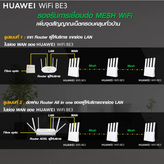 [8.20 | โค้ดลด 10%] HUAWEI WiFi BE3 | เราเตอร์ | Wi-Fi 7 ความเร็วสูง 3.6 Gbps | MLO ดูอัลแบนด์ ลดดีเลย์