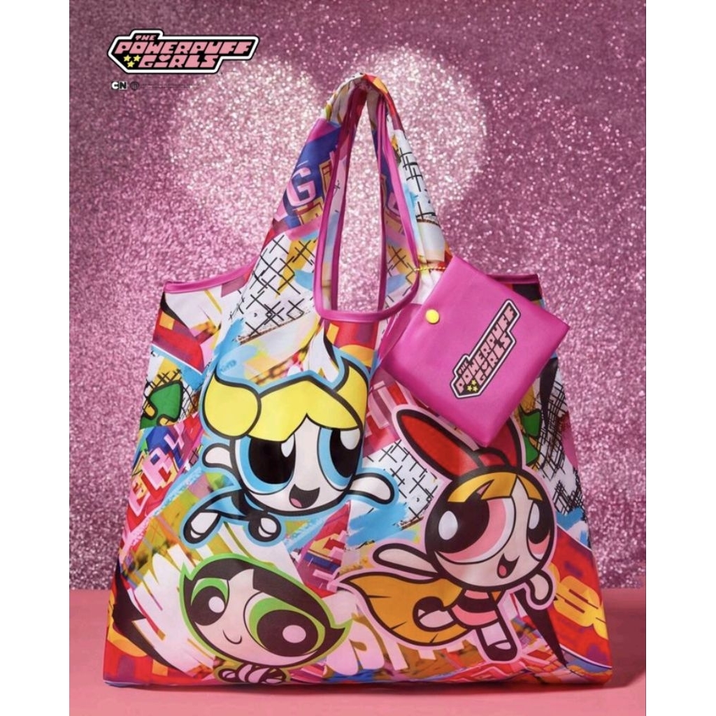 [พร้อมส่ง🇹🇭] ถุงผ้าพับได้ Powerpuff Girls©️มีหลายแบบให้เลือก แท้💯แบรนด์แท๊คครบ