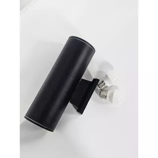 โคมไฟติดผนัง ส่องบนล่าง Smart Tube ทรงกลม สีดำ AW88143 วัสดุอลูมิเนียม แถมหลอด E27 3w จำนวน 2 หลอด