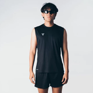 VOLT ACCE 002 RUNNING ACADEMY BLACK เสื้อแขนกุด กีฬา ออกกำลังกาย คอกลม สีดำ