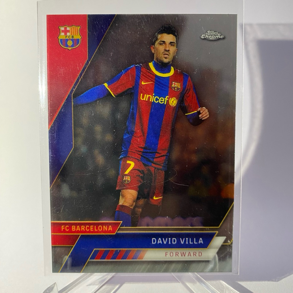 รวมการ์ดนักฟุตบอล สำหรับสะสม BARCELONA, TOPPS CHROME 2023, KOUNDE, D. VILLA, R. ARAUJO,  M. ALONSO, 