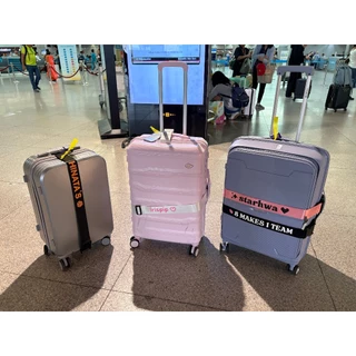 สายรัดกระเป๋าเดินทาง รหัสล็อคTSA ป้องกันการแตก สกรีนชื่อ สายพรีเมี่ยม แฟชั่น TSA Lock วัสดุเดียวกับสายรัดเข็มขัดนิรภัย