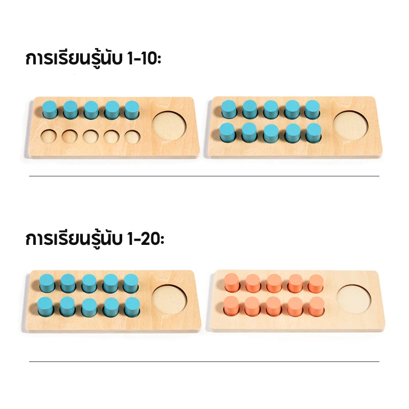 Montessori บล็อคไม้สอนคณิต ของเล่นเพื่อการศึกษา สอนการนับเลข ส่งจากประเทศไทย การลบ ง่ายๆ - รูปที่ 4