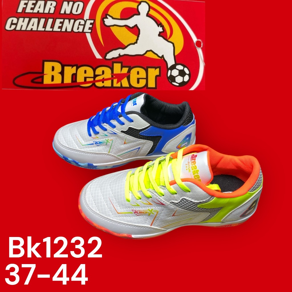รองเท้าBreakerFutsalรุ่นBk1232/สี2ขาวน้ำเงินและขาวเขียวBk1230มีขาวเหนียวหนึบทุกสนาม