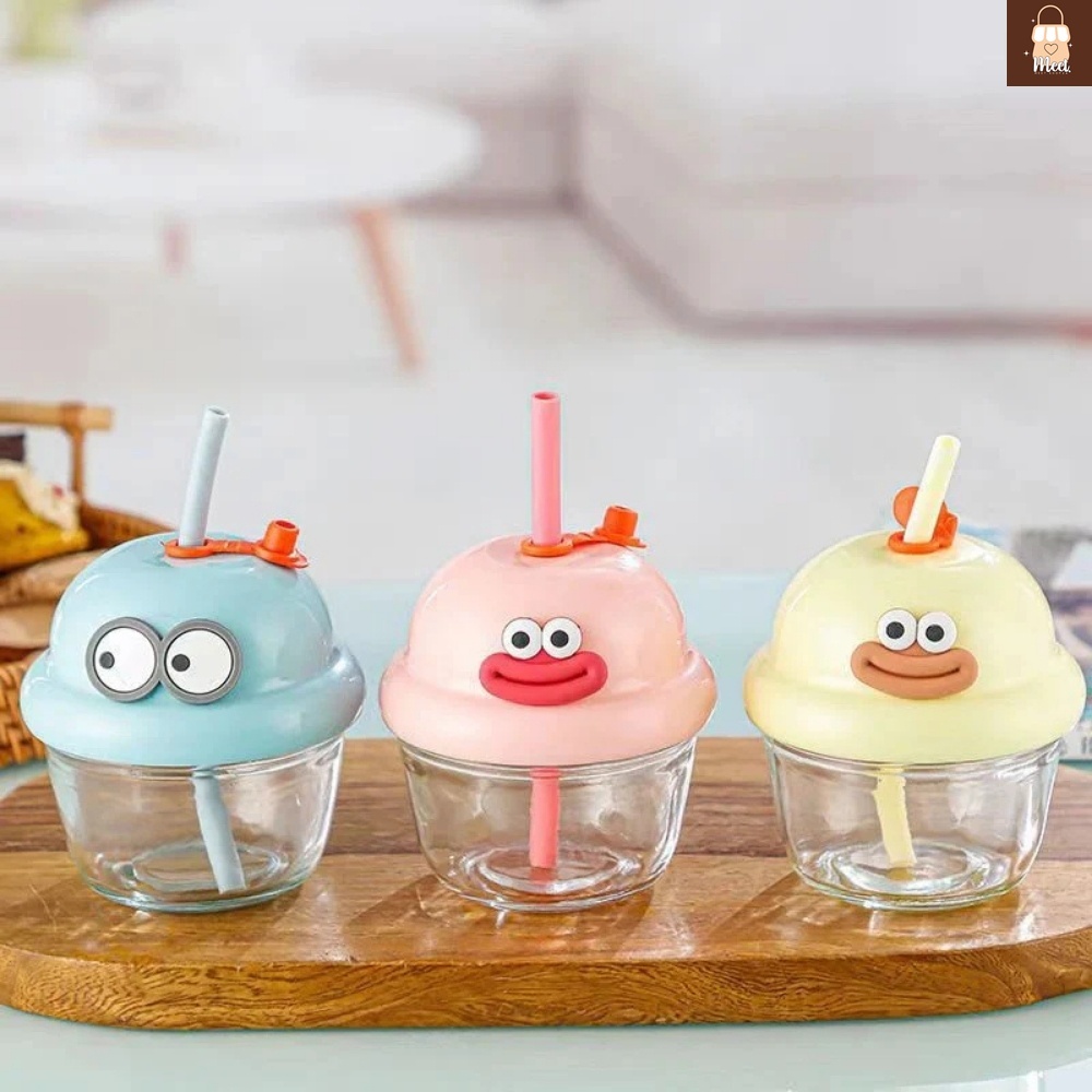 พร้อมส่ง!! แก้วน้ำขนาดเล็กแบบพกพา แก้วน้ำน่ารักพร้อมหลอดดูด ถ้วยน้ำหัดดื่ม 210 ml. ฝามีจุกปิดกันฝุ่น ราคา ถูกที่สุด ดีลบีเคเค แกลเลอรีภาพที่ 4