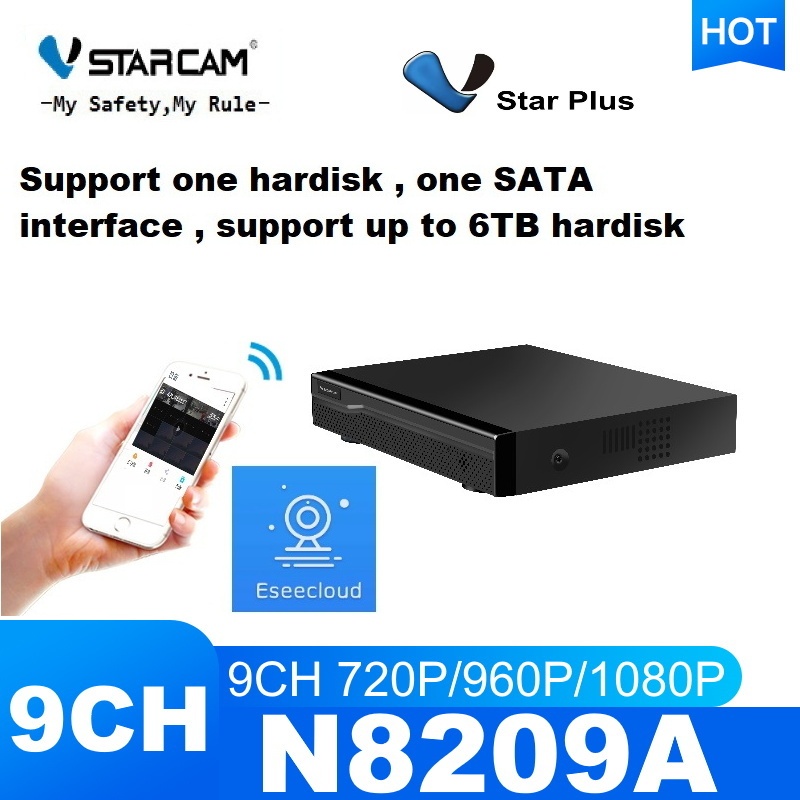 VStarcam เครื่องบันทึกกล้อง IP Camera 9 ช่อง H.265+ ( Network Video Recorder ) รุ่น N8209