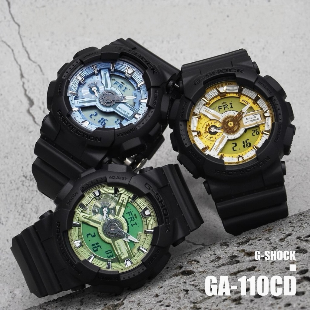 Casio G-Shock นาฬิกาข้อมือ รุ่น GA-110,GA-110CD,GA-110GB,GA-110HR,GA-110HT (GA-110-1B,GA-110CD-1A3)