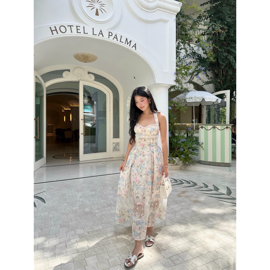 Isabelle Maxi Dress เดรสแม็กซี่ผูกคอพิมพ์ลายดอก (พร้อมส่ง)