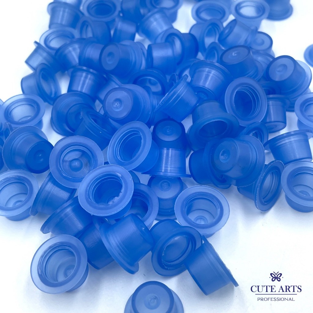 จุกใส่สีสัก สีน้ำเงิน จุกใส่สี หลุมใส่สี แบบนิ่ม ขนาดใหญ่ อุปกรณ์สักคิ้ว อุปกรณ์สัก บรรจุ100ชิ้น - รูปที่ 3