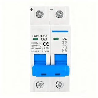 สวิตช์แบตเตอรี่เบรกเกอร์ พลังงานแสงอาทิตย์ 2P DC MCB 1000V AC 400V 63A/ สําหรับระบบ Photovoltaic PV