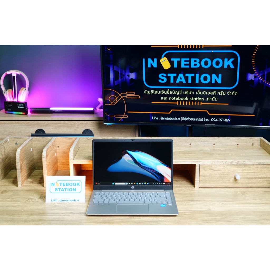 Hp 14 i3-N305 Ram8 SSD256 จอ 14 Full HD IPS สเปคทำงานรุ่นใหม่ บางเบาพกพาง่าย มีประกันศูนย์ พร้อมใช้ง