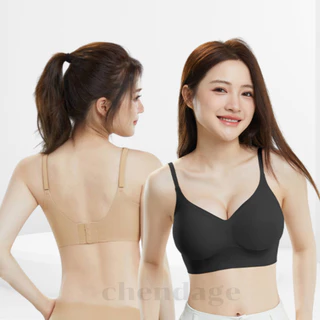 เสื้อชั้นในไม่มีโครง B180 เสื้อในไร้รอยต่อ เจลลี่บรา บราไร้ขอบ ไร้รอยตะเข็บ ฟองน้ำบาง ผ้านิ่มใส่สบาย เก็บกระชับทรง