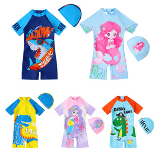 ชุดว่ายน้ำเด็กผู้ชายและเด็กผู้หญิงพร้อมหมวก รุ่นY08