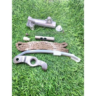 ชุดโซ่ลาวลิ้นแต่งชับเสียง90ข้อ+สะพานกดโซ่+ยางอุดสีขาว+ชุดกระ…