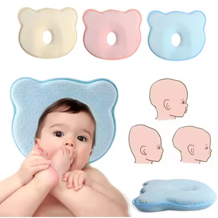 Baby Pillow หมอนหนุนหัวเด็ก หมอนหัวทุย หมอนปรับทรงหัวเด็กทารก หมอนน้ำหนักเบาป้องกันศรีษะแบน มีสินค้าพร้อมส่ง