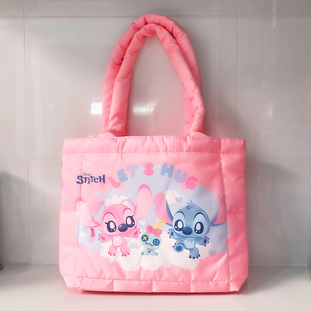 กระเป๋านุ่มนิ่ม ผ้าเมมโมรี่โค้ท (สีชมพู) Cute Stitch Fluffy Bag สินค้าพรีเมียมจาก NIVEA