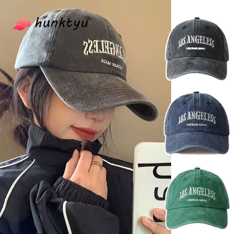 หมวกแก๊ปวินเทจ Los Angeles ผ้าฟอก สไตล์เกาหลี เท่ได้ทั้งชายหญิง