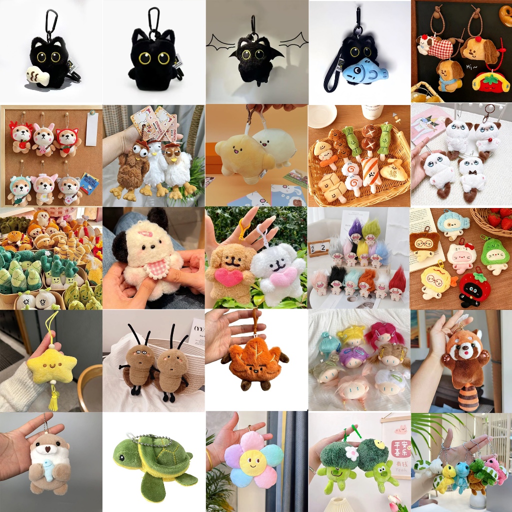 【จัดส่งจาก TH】พวงกุญแจตุ๊กตา จี้ตุ๊กตาสัตว์ ตุ๊กตาสัตว์น่ารัก
