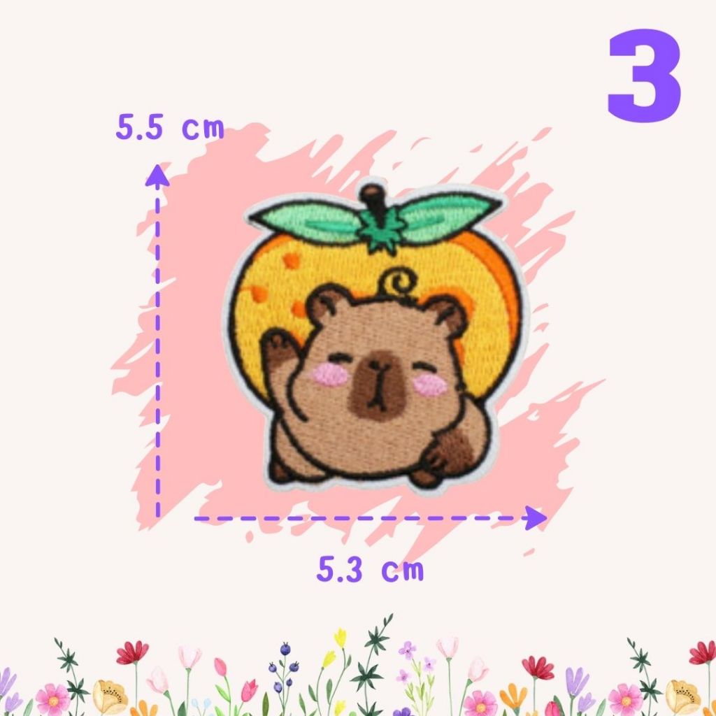 ⭐️ตัวรีดติดเสื้อ ติดกระเป๋า คาปิบาร่า น่ารักอ้วนกลมมีให้เลือก 8 แบบ DIY⭐️ - รูปที่ 3