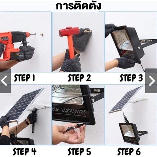 🔥ซื้อ 1 แถม 1🔥ไฟโซล่าเซลล์  กันน้ำกลางแจ้ง ป้องกันฟ้าผ่า Solar light สว่างอัตโนมัติเมื่อฟ้ามืด thumbnail 10
