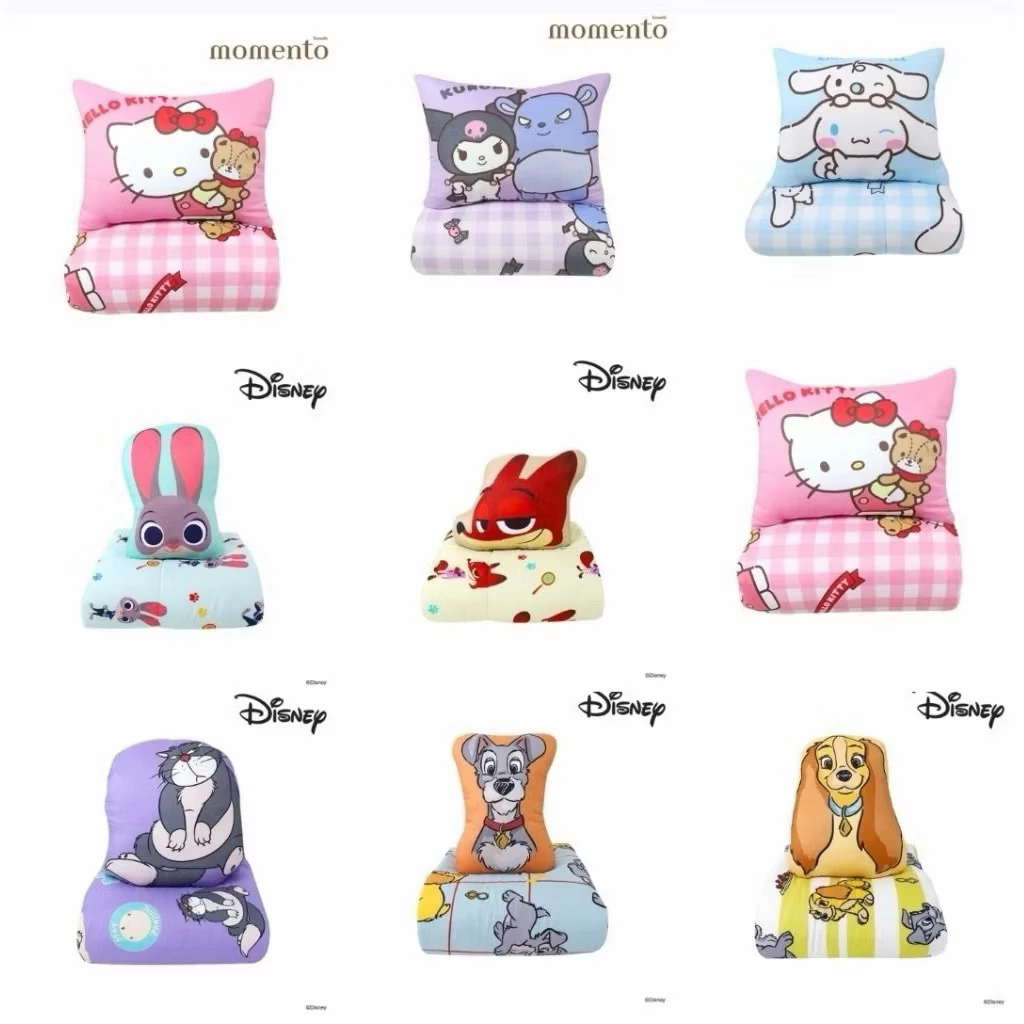 🔥พร้อมส่ง🔥 ส่งไวจนตกใจ‼️✨ชุดหมอนอิง+ผ้านวมขนาด 3.5ฟุต 50×60นิ้ว Disney & Sanrio มีหลายลาย💝 ของขวัญ ปัจฉิม แท้💯✨‼️