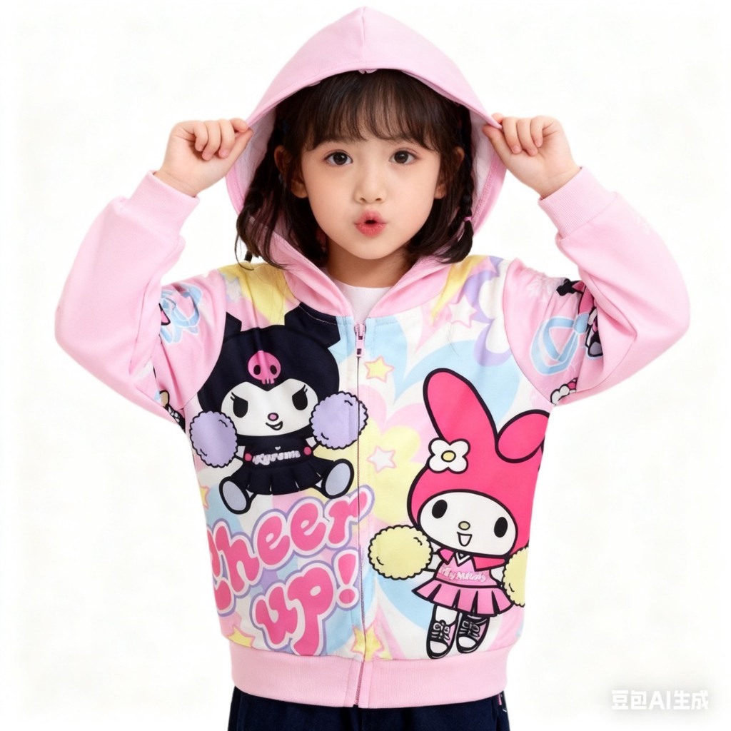 BB026  เสื้อแจ็กเก็ตแขนยาว มีฮู้ด ลายการ์ตูน น่ารักมาก สําหรับเด็กผู้หญิง - รูปที่ 4