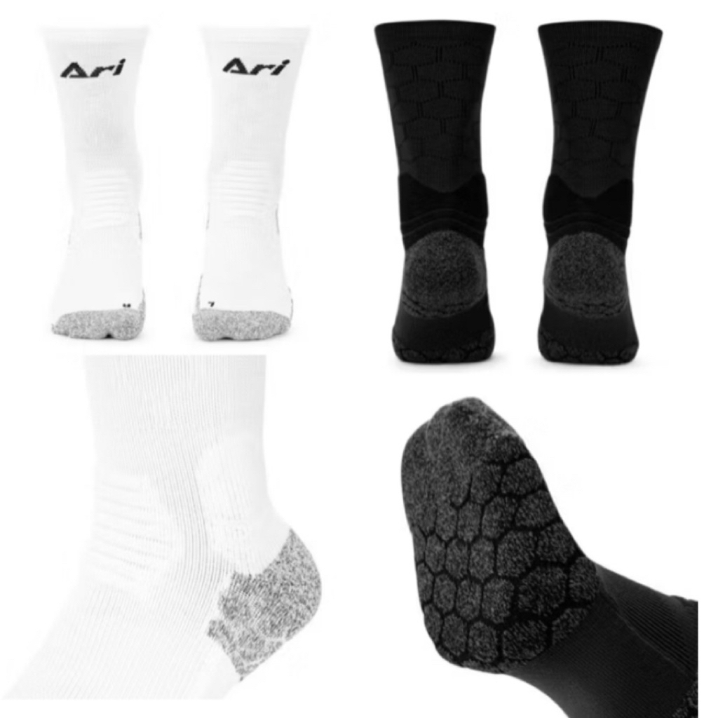 ARI ELITE FOOTBALL  SOCKS - BLACK  ถุงเท้า ครึ่งแข้ง/ยาว อาริ ELITE FOOTBALL สีดำ สีขาว
