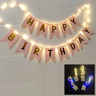 มีสีให้เลือเยอะมากๆ ชุดป้ายวันเกิด Happy Birthdayไฟลวด LEDแถมถ่านกระดุม รายละเอียดในชุดดูได้จากภาพ (พร้อมส่งจากกรุงเทพ)