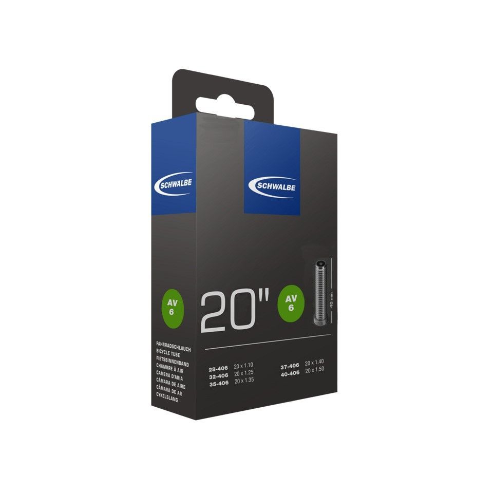 ยางใน ชาวาเบ้ SCHWALBE - ยางใน - AV6, 20" x 1.1-1.5, หัวใหญ่, วาล์วยาว 40MM