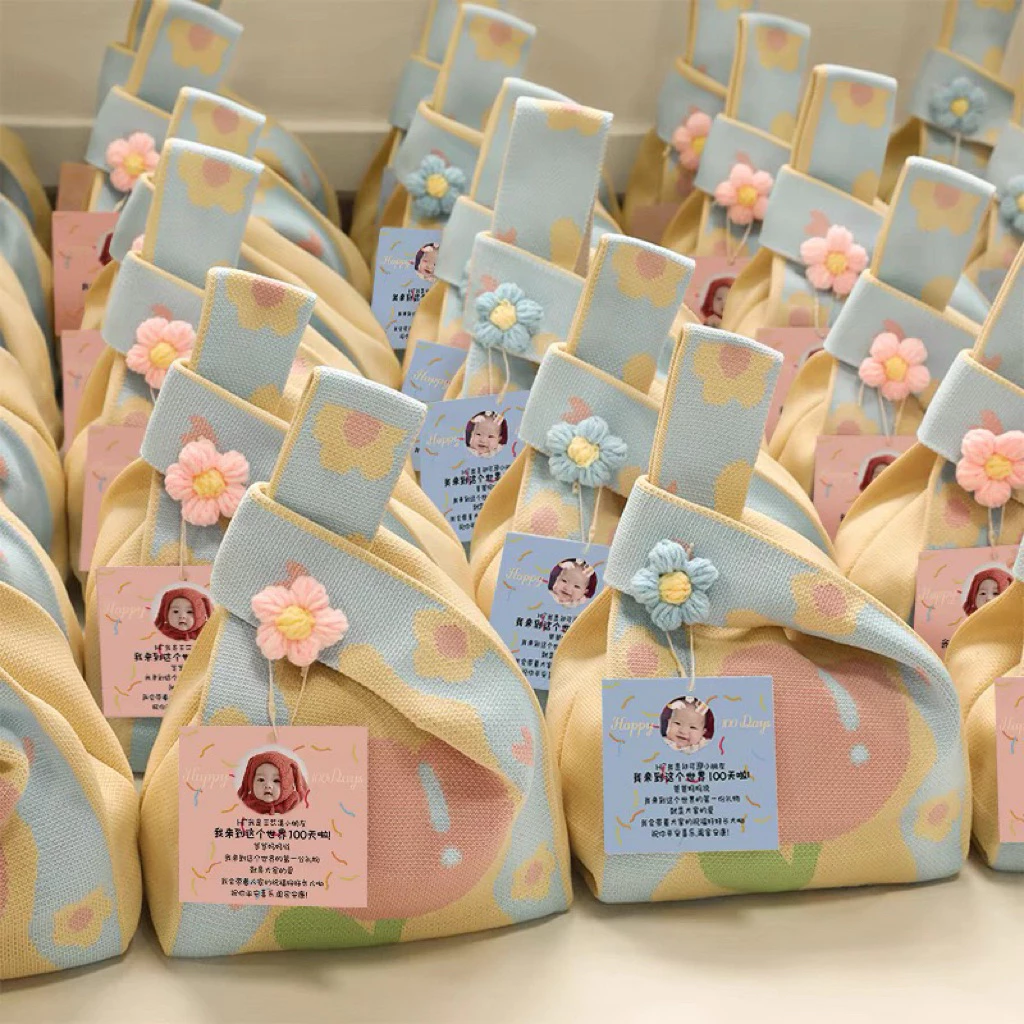 ของขวัญ ของชำร่วย กระเป๋าผ้าถัก ใบเล็ก น่ารัก พร้อมส่ง