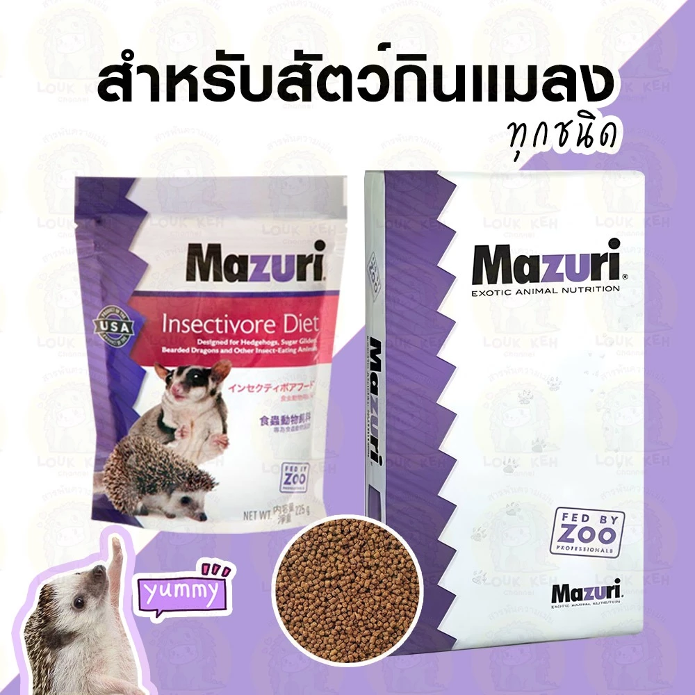 Mazuri มาซูริ 5M6C อาหารสัตว์กินแมลง เม่นแคระ ชูก้าไกรเดอร์ นกกินแมลง ลิงมาโมเสท กิ่งก่ากินแมลง