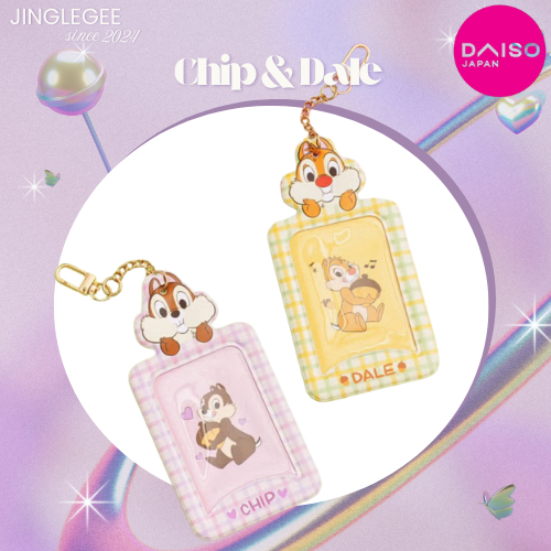daiso Korea เฟรมการ์ด chip&dale Disney ที่ใส่บัตร ใส่การ์ดไอดอล ของแท้จากไดโซะเกาหลี