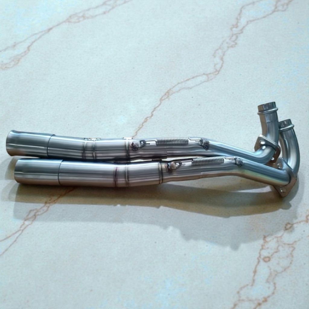 คอท่อสำเร็จ w125 บังลม (สแตนเลส304)