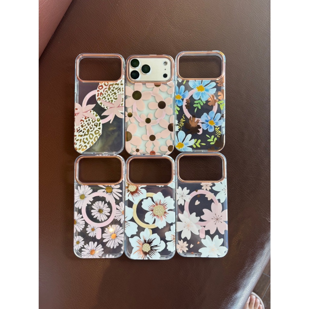 AD476 new case เคสลายดอกไม้ งานแม่เหล็ก แพ็คเกจกล่อง สำหรับI15-17PM กันกระแทกอย่างดี สินค้าพร้อมจัดส