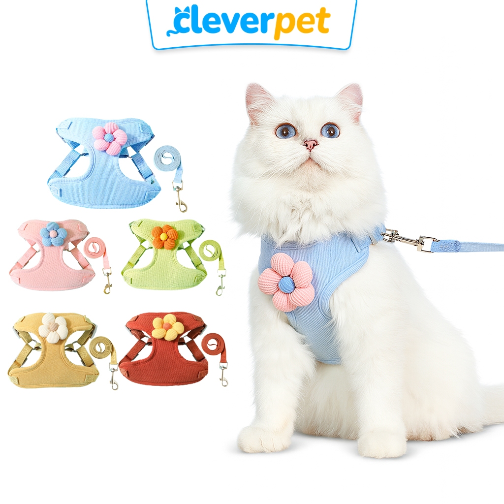 [ส่งฟรี🇹🇭] CleverPet สายรัดอกแมวและสุนัข ฟรีสายจูง ระบายความร้อน Cat Flower Harness